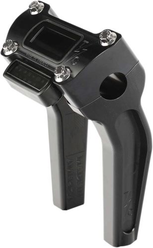 Thrashin Supply Company - Thrashin Supply Company Pullback Handlebar Riser Kit with Gauge Cutout - 6-1/2in. - Anodized Black - TSC-6500-1