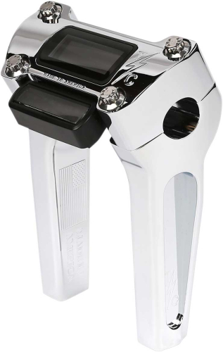 Thrashin Supply Company - Thrashin Supply Company Straight Handlebar Riser Kit with Gauge Cutout - 6in. - Chrome - TSC-6025-3