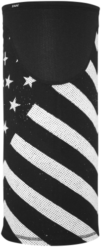 Zan Headgear - Zan Headgear Sportflex Series Windproof Tube - TW091 - Black/White Flag - OSFM