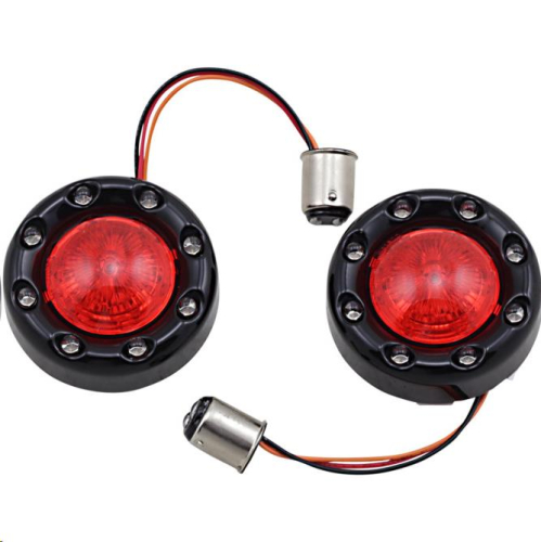 Custom Dynamics - Custom Dynamics Probeam Rear Bullet Ringz for 1157 Contact Base - Gloss Black with Red Lens - PB-BR-RR-57-BR