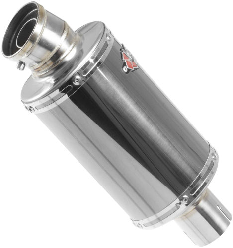 Lextek - Lextek OP15 Slip On Exhaust - Polished Stainless - Black Chrome - OP15
