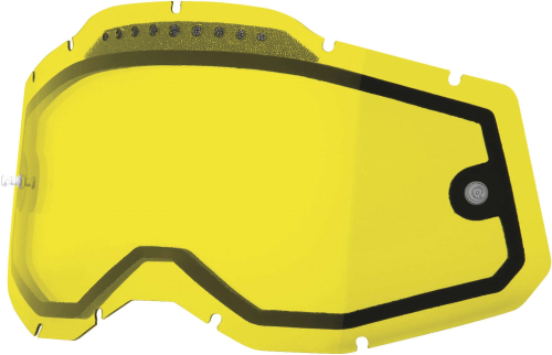 100% - 100% Replacement Dual Vented Lens for Racecraft 2/Accuri 2/Stratus 2 Goggles - Yellow - 51008-608-01