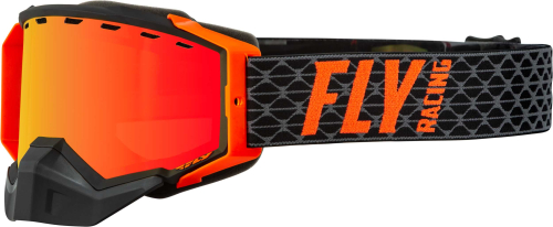 Fly Racing - Fly Racing Zone Snow Goggles - 37-50264 - Black/Orange / Red Mirror/Amber Lens - OSFM