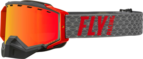 Fly Racing - Fly Racing Zone Snow Goggles - 37-50268 - Gray/Red / Red Mirror/Amber Lens - OSFM