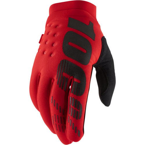 100% - 100% Brisker Gloves - 10016-003-10 - Red - Small