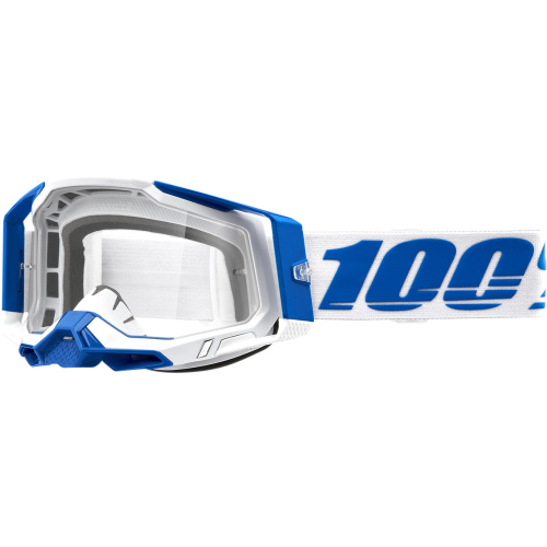 100% - 100% Racecraft 2 Isola Goggles - 50121-101-09 - White/Blue / Clear Lens - OSFM