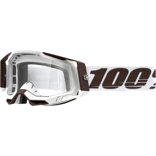 100% - 100% Racecraft 2 S Bird Goggles - 50121-101-17 - White/Brown / Clear Lens - OSFM