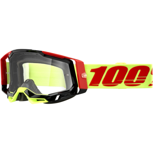 100% - 100% Racecraft 2 Wiz Goggles - 50121-101-10 - Neon Yellow/Red / Clear Lens - OSFM