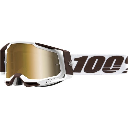 100% - 100% Racecraft 2 S Bird Goggles - 50121-253-01 - S Bird/White/Brown / Gold Mirror Lens - OSFM