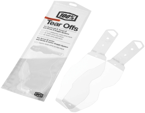 100% - 100% Tear Offs for Racecraft 2/Accuri2/Stratus 2 Goggles - Laminated - 51018-201-14