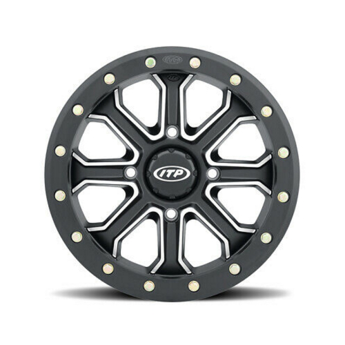 ITP - ITP Inertia Wheel - 14x7 - 5+2 (+40mm) Offset - 4/137 - Matte Black/Machined - 14VB418BX