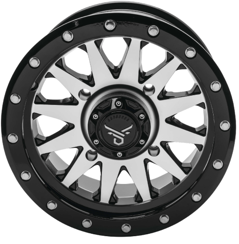 QuadBoss - QuadBoss Wagon Wheel - 14x7 - 4+3 - 4/156 - Black/Machined - RT-GW106147156BMA