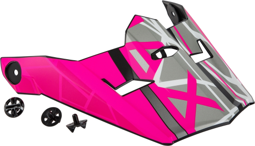 G-Max - G-Max Visor with Screws for MX-46Y Mega Helmets - YS-YL - Matte Black/Neon Pink - G046935