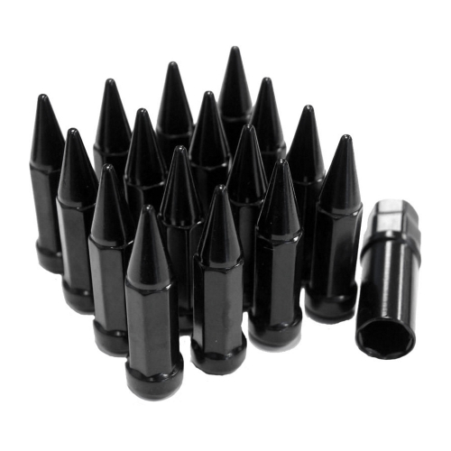 Sedona - Sedona Lug Nuts - Tapered - 10mmx1.25 head - Spike Black - ALUG-SB-14BX