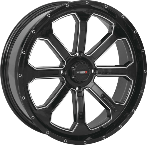 System 3 - System 3 ST-4 Aluminum Wheel - 20x6.5 - 4+2.5(+10mm) - 4/137 - Gloss Black/Machined - 20S3-4137