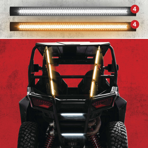 XK Glow - XK Glow Plug-and-Play Emergency Strobe Light Serie - White/Amber - 8 Lights - XK052002-8WA