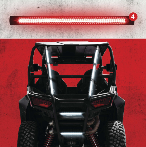 XK Glow - XK Glow Plug-and-Play Emergency Strobe Light Serie - Red - 4 Lights - XK052002-4R