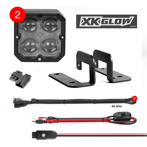 XK Glow - XK Glow Fog Pattern RGB POD LIGHTS with Controller - XK065001-FO-KIT