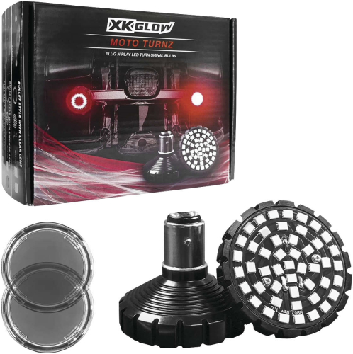 XK Glow - XK Glow LED Turn Signal and Lens Kit - Bullet - Dual - Red - Smoked Lens - XK1157B-RR-S