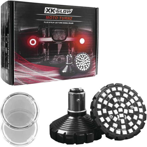 XK Glow - XK Glow LED Turn Signal and Lens Kit - Bullet - Dual - Red - Clear Lens - XK1157B-RR-C