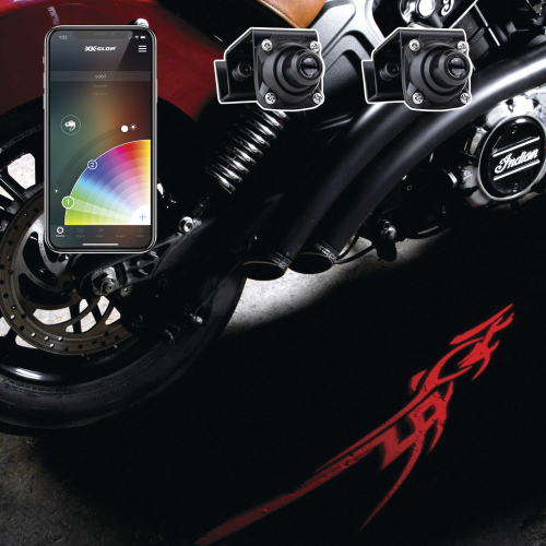 XK Glow - XK Glow CURBFX 2-Piece LED Light Projector Kit - Tattoo - XK-CFX-STA-TATOO
