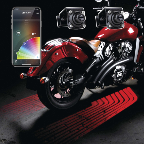 XK Glow - XK Glow CURBFX 2-Piece LED Light Projector Kit - Wing - XK-CFX-STA-WING