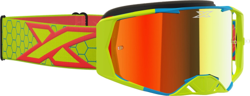 EKS Brand - EKS Brand Lucid Goggles - 067-11005 - Fluorescent Yellow/Fire/Cyan / Red Mirror Lens - OSFM