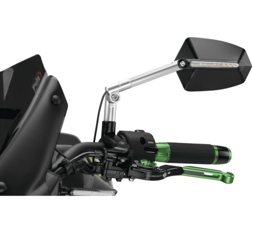 PUIG - PUIG GTI Turn Signal Mirror - Left - Aluminum/Black - 016DN