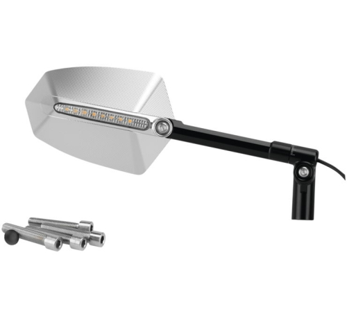 PUIG - PUIG GTI Turn Signal Mirror - Right - Black/Aluminum - 015ND