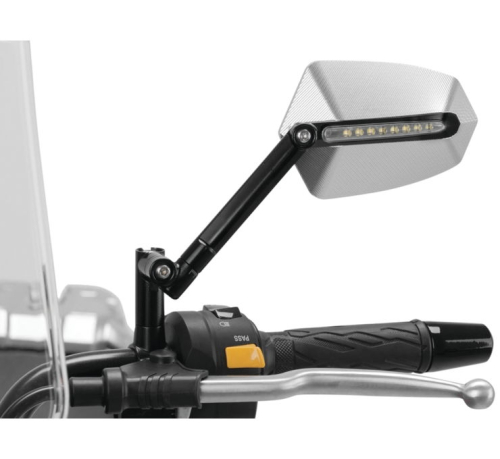 PUIG - PUIG GTI Turn Signal Mirror - Left - Black/Aluminum - 016ND