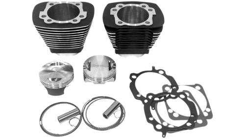 Revolution Performance - Revolution Performance Monster Big Bore Kit (90in. Flat Top) - Bore 3-7/8in. - 10.5:1 Compression - Black/Highlighted Fins - RP201-411W