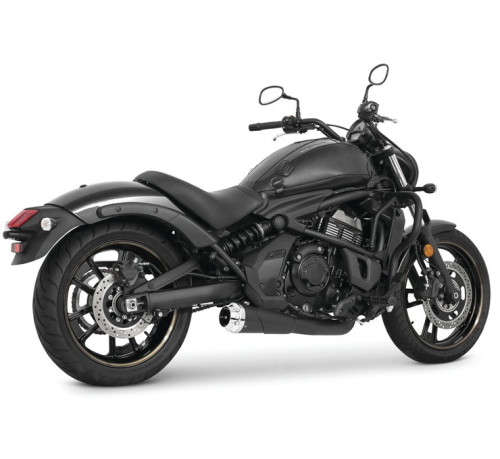 Freedom Performance - Freedom Performance American Outlaw 2-Into-1 Shorty Exhaust System - Black Muffler - Chrome Tip - MK00169