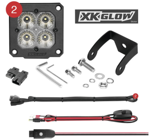 XK Glow - XK Glow C3 Cube Lights With RGB Accent Lighting Kits - Driving - Flush Mount - XK065002-D-KIT