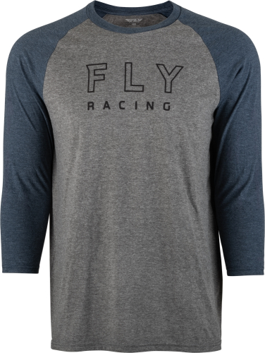 Fly Racing - Fly Racing Renegade 3/4 Sleve Tee - 352-40012X - Gray Heather/Navy - 2XL