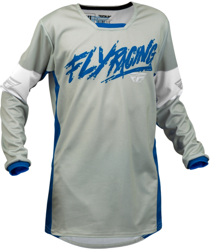 Fly Racing - Fly Racing Kinetic Khaos Youth Jersey - 376-423YL - Light Gray/Blue/White - Large
