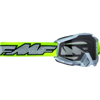 FMF Racing - FMF Racing PowerBomb Rocket silver Goggles - F-50036-00011 - Rocket Silver/Lime / Clear Lens - OSFM