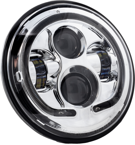 Letric Lighting Co. - Letric Lighting Co. 7in. Premium LED Headlight with Full-HALO - Chrome - LLC-LHP-7C