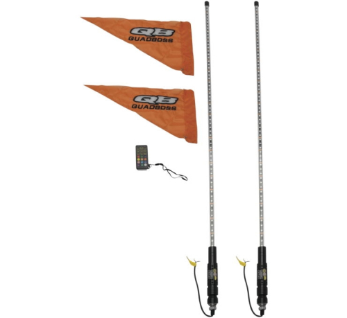 QuadBoss - QuadBoss Remote Controlled LED Light Whip - 48in. - Clear - Pair - 4-104-2-QB