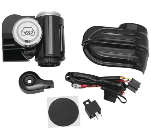 Kuryakyn - Kuryakyn Super Deluxe Wolo Bad Boy Air Horn Kit - Gloss Black - 7463