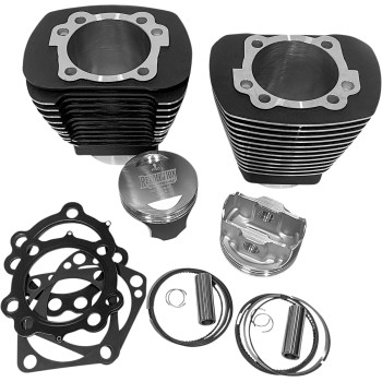 Revolution Performance - Revolution Performance Monster Big Bore Kit (100in) - Bore 3-7/8in. - 9.5:1 Compression - Black/Highlighted Fins - RP201-210W
