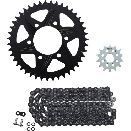 Vortex - Vortex WSS Warranty Chain and Sprocket Kit - Black - 43 Rear - 14 Front - CK4214
