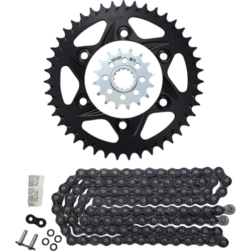 Vortex - Vortex SSA Super Street 525 Conversion Chain and Sprocket Kit - Black - 43 Rear - 16 Front - CK6471