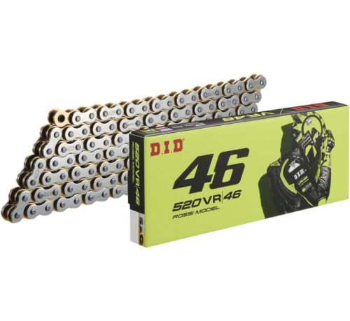D.I.D - D.I.D 520VR46 Series Chain - 114 Links - Nickel/Gold - 520VR46SG114