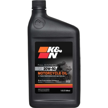 K&N Engineering - K&N Engineering Full Synthetic 20W-50 Motorcycle Oil - 108063