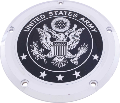 Custom Engraving LTD - Custom Engraving LTD Patriotic Derby Cover for Army - Chrome - M8 Softail - ARM02-67