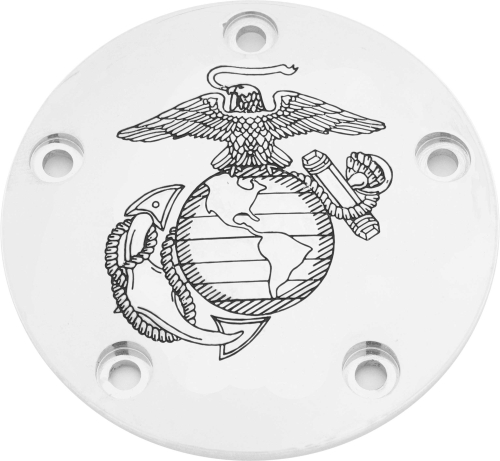 Custom Engraving LTD - Custom Engraving LTD Patriotic Points Cover for Marine Ega - Chrome - TC - MAR01-04