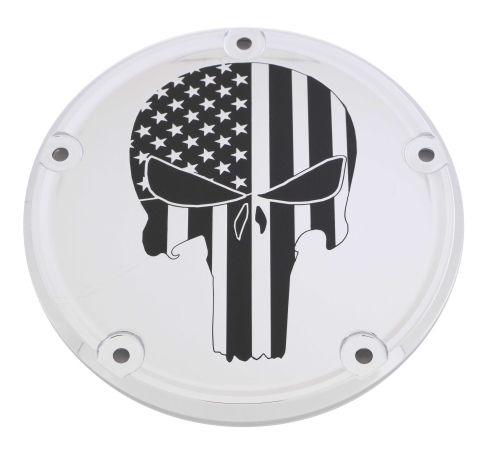 Custom Engraving LTD - Custom Engraving LTD Culture Derby Cover for Punisher - Chrome - M8 Softail - PATR22-67
