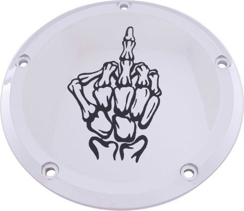 Custom Engraving LTD - Custom Engraving LTD Culture Derby Cover for Bone Finger - Chrome - M8 Softail - SKUL24-67