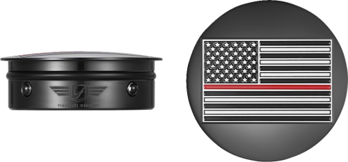 Figurati Designs - Figurati Designs Swingarm Pivot Cover - Black with Red Line flag - FD75-AFRL-BLK