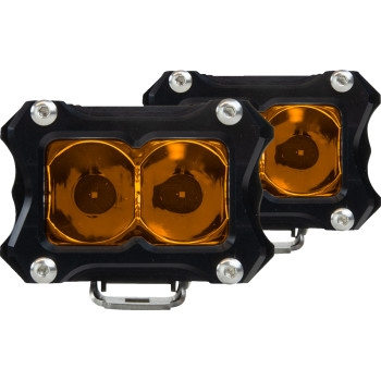 Heretic Studio - Heretic Studio 2in. 6-Series Sport Light - Black Housing with Amber Lens Pair - 50214